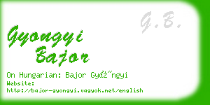 gyongyi bajor business card